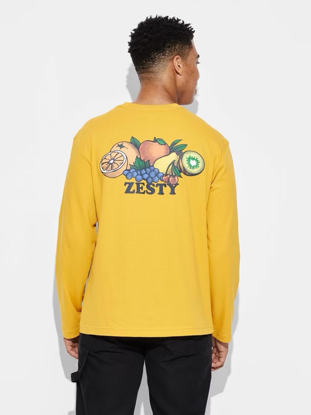 Original Use Graphic Long Sleeve Tee - Yellow M